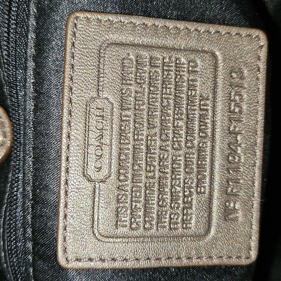 Coach Ashley Metallic Steel Leather Convertible Satchel Carryall Bag - Picture 8 of 12